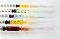 Syringes with medication. Royalty Free Stock Photo