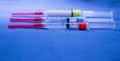 Syringes in a Row Royalty Free Stock Photo