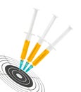 Syringes and target Royalty Free Stock Photo
