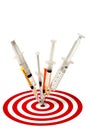 Syringes and Target Royalty Free Stock Photo