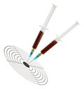 Syringes and target Royalty Free Stock Photo