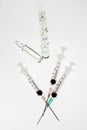 Syringes and vials Royalty Free Stock Photo