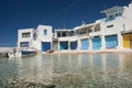 Syrmata colorful fishermans houses at Milos island in Greece Royalty Free Stock Photo