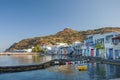 Syrmata colorful fishermans houses at Milos island in Greece