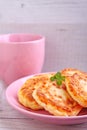 Syrniki Cottage cheese pancakes, Fritters of cottage cheese Royalty Free Stock Photo