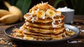 syrup stack pancake food