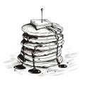 syrup stack of pancakes ai generated