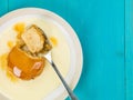 Syrup or Treacle Sponge Pudding With Custard Royalty Free Stock Photo