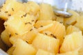 Syrupy and Sweetened Chunks of Cassava Royalty Free Stock Photo