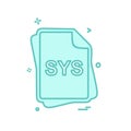 SYS file type icon design vector Royalty Free Stock Photo