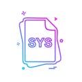 SYS file type icon design vector Royalty Free Stock Photo