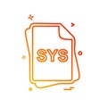 SYS file type icon design vector Royalty Free Stock Photo