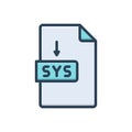 Color illustration icon for Sys, document and software