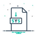 Mix icon for Sys, document and software Royalty Free Stock Photo