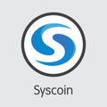 SYS - Syscoin. The Icon of Cryptocurrency or Market Emblem.