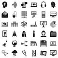 System access icons set, simple style Royalty Free Stock Photo