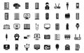 System administrator icons set simple vector. Server data Royalty Free Stock Photo