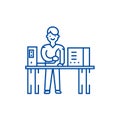 System administrator line icon concept. System administrator flat  vector symbol, sign, outline illustration. Royalty Free Stock Photo