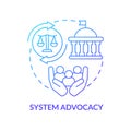 System advocacy blue gradient concept icon