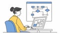System Analysis and Process Optimization on Computer, vector design Generative AI Royalty Free Stock Photo