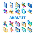 system analyst data business icons set vector Royalty Free Stock Photo