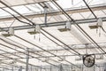 System of automatic irrigation and ventilation under the roof of modern hydroponic greenhouse, industrial agriculture