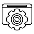 System backup icon outline vector. Data cloud