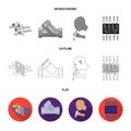 System, balloon, hand, trial .Water filtration system set collection icons in flat,outline,monochrome style vector