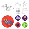 System, balloon, hand, trial .Water filtration system set collection icons in outline,flat style vector symbol stock