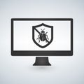 System bug concept. Code bug concept. Vector bug in the system. Bug searching. Vector illustration. Royalty Free Stock Photo