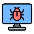 System bug icon in flat line style representing software errors glitches and technical issues ideal for debugging programming and Royalty Free Stock Photo