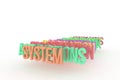 System, business conceptual colorful 3D words. Graphic, positive, cgi & background.
