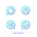 System changes pixel perfect gradient linear vector icons set