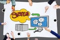 System Connection Technology Data Networking Concept
