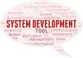 System Development typography vector word cloud.