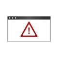 System dialog window with warning sign. Sign of Dialog Window. Vector illustration isolated on white background