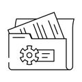 system documentation analyst line icon vector illustration Royalty Free Stock Photo