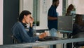 System engineer working with html script on terminal window Royalty Free Stock Photo