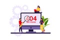 System error concept. Programmers working with system error. Vector illustration. Flat