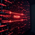 System Error Message Failed Display on Digital Screen Royalty Free Stock Photo