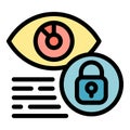 System eye privacy icon color outline vector Royalty Free Stock Photo