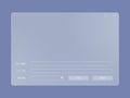 System file explorer window of transparent frosted glass. Files manager plastic frame.