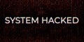 System Hack Alert. Exploit Attack Alert on Red Binary Cryptographic Background. System Virus, Crypto Rug Pull, Blockchain REKT
