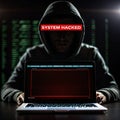 System hacked alert after cyber attack on computer network