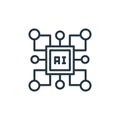 system icon vector from artificial intelligence concept. Thin line illustration of system editable stroke. system linear sign for Royalty Free Stock Photo