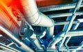 System industrial ventilating pipes Royalty Free Stock Photo