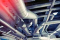 System of industrial ventilating pipes Royalty Free Stock Photo