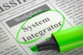 System Integrator Job Vacancy. 3D.