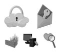 System, internet, connection, code .Hackers and hacking set collection icons in monochrome style vector symbol stock Royalty Free Stock Photo