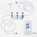 System for intravenous infusion with a reducer. System for intra Royalty Free Stock Photo